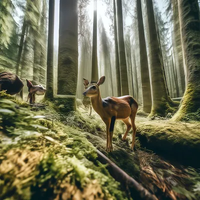 Фотообои \"Милые животные в лесу\" - Арт. 501997 | Купить в интернет-магазине  Уютная стена