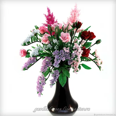 Букет летних цветов из бисера – заказать на Ярмарке Мастеров – HBI9FRU |  Цветы, Москва