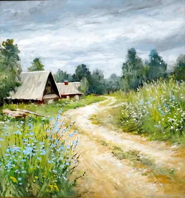 Картина маслом \"Маковое поле. Жаркое лето\" 60x80 JR200811 купить в Москве