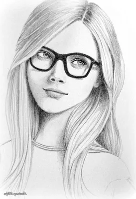 Рисунки карандашом для срисовки девушки легкие - 71 фото