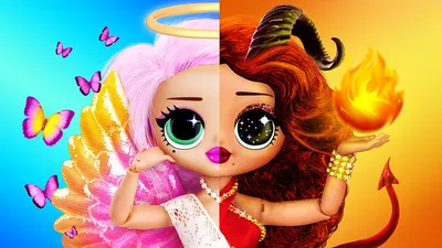 Ангел и Демон - 10 идей для кукол ЛОЛ Сюрприз! - YouTube