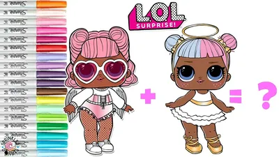 LOL Surprise Dolls Coloring Book Mash UP Angel and Sugar become Sugar Angel  - YouTube