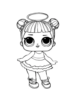 Lol heroine with an angel halo coloring page