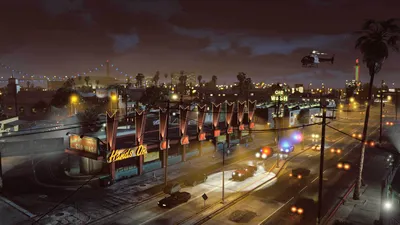 Лос Сантос, GTA 5, закат, вечерние …» — создано в Шедевруме