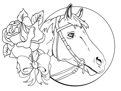 Раскраски лошади - распечатать в формате А4