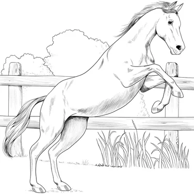 Лошадь картинка раскраска - 78 фото