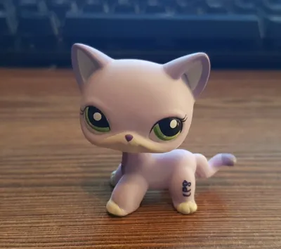 Littlest Pet Shop Gray Cat Green Eyes Lps Cute | eBay