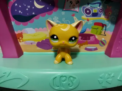 Фигурка Littlest pet shop кошка-стоячка желтая с белой завитушкой Киев,  Одесса, интернет-магазин в Украине