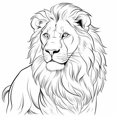 Картинка льва раскраска - 80 фото