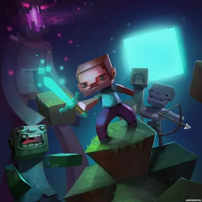 Игрок Minecraft ночью обороняется от враждебных мобов — Картинки и авы |  Ночь, Картинки, Основные цвета