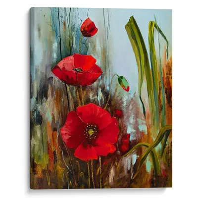 Картина на стену для интерьера / цветы / \"Красные маки\" 50x70 см MK10159_G  - купить по низкой цене в интернет-магазине OZON (844252997)