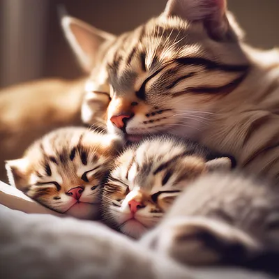 5 Маленьких котят которые спят, а …» — создано в Шедевруме