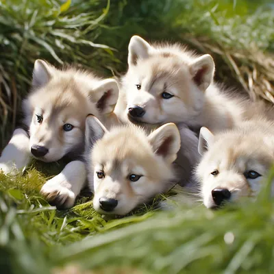 Три маленьких Волчонка лежат в …» — создано в Шедевруме