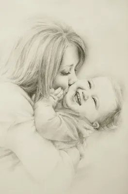 Рисунок карандашом мама и дочь (27 фото) 🔥 Прикольные картинки и юмор