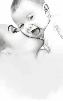 Рисунок мама и дитя - 62 фото