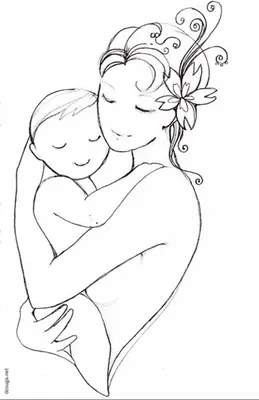 Красивые рисунки мамы и дочки (33 фото) » Рисунки для срисовки и не только