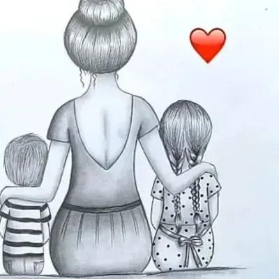 Трафарет рисунка мама с ребенком (45 фото) » рисунки для срисовки на  Газ-квас.ком
