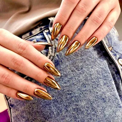 Втирка для ногтей золотая металлическая зеркальная декор для маникюра  металлик - купить с доставкой по выгодным ценам в интернет-магазине OZON  (976903044)