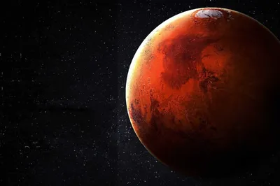 Вращающиеся Планеты Марс Изолированы Темноте Передний Вид Планеты Марс  Космоса стоковое фото ©vks.mhr@gmail.com 507371094