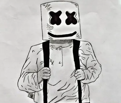 Marshmallow человек с страшной черной…» — создано в Шедевруме