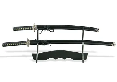 Набор классических Японских самурайских мечей с ножнами черного цвета  купить в Москве D-50044-KA-WA