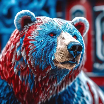 Медведь на заднем фоне Россия, на …» — создано в Шедевруме