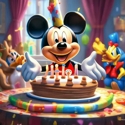 Микки Маус с днём рождения-час …» — создано в Шедевруме