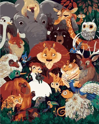 Много диких животных на белой предпосылке Иллюстрация вектора - иллюстрации  насчитывающей лемур, олени: 93093446