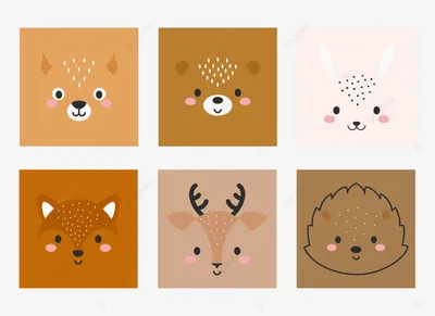 милые мультяшные мордочки животных PNG , Набор, персонаж, за PNG картинки и  пнг рисунок для бесплатной загрузки