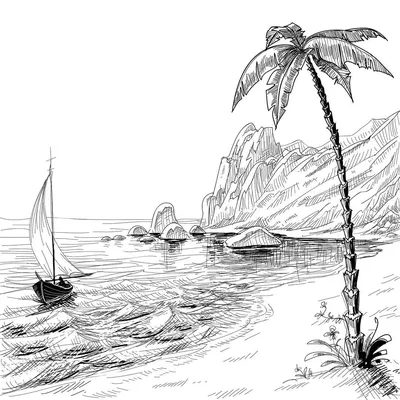Картинка Море » Черно-белые » Картинки 24 - скачать картинки бесплатно