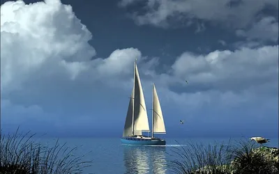 Картина маслом \"Разноцветные яхты в синем море\" 70x100 JR201049 купить в  Москве
