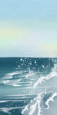 Голубое море красивая акварель мобильный телефон обои фон Обои Изображение  для бесплатной загрузки - Pngtree