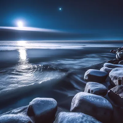 Бесплатные море ночью стоковые фотографии | FreeImages