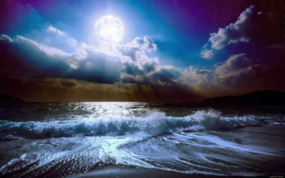 Море ночью, шторм, бушующий океан, …» — создано в Шедевруме