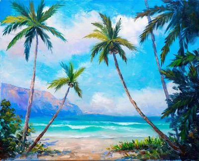 Картина на холсте Природа Море Пальмы 14 20х30 см - купить по низкой цене в  интернет-магазине OZON (1013630184)