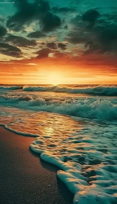 Закат на пляже обои | Премиум Фото
