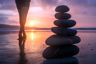Бесплатное изображение: пляж, море, закат, океан, вода, баланс, солнце,  медитации, Приморский