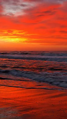 Обои Океан, 5k, 4k, море, закат, берег, пляж, Ocean, 5k, 4k wallpaper, sea,  sunset, shore, beach, Природа #5649