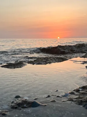 Картинка Пляж Море Океан Солнце Природа Небо Рассветы и закаты