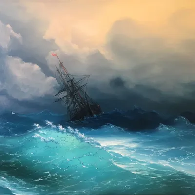Картина маслом «Море, шторм» в интернет-магазине Ярмарка Мастеров по цене  10000 ₽ – K75Z6BY | Картины, Санкт-Петербург - доставка по России
