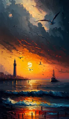 морской закат пейзаж фон Обои Изображение для бесплатной загрузки - Pngtree