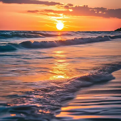 Закат солнца над морем, по морю …» — создано в Шедевруме