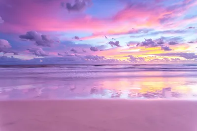 Закат на пляже обои | Премиум Фото