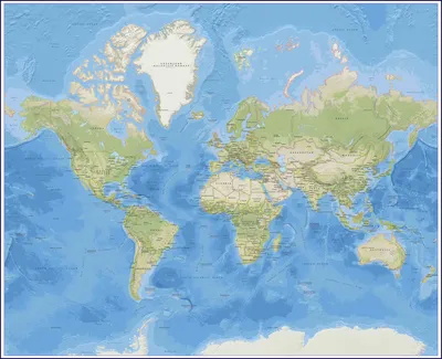 Изготовление карты морей и океанов - MAPPRINT