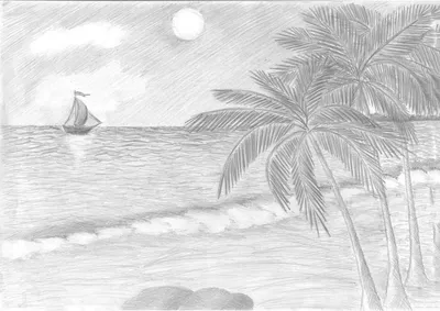 Море , акварельный рисунок, карандашом…» — создано в Шедевруме