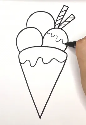 Мороженое рисунок для детей раскраска (43 фото) » рисунки для срисовки на  Газ-квас.ком