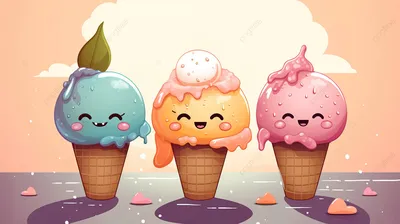 Мороженое Красочный Векторный Набор Нарисованные Вручную Летние Молочные  Десерты — стоковая векторная графика и другие изображения на тему Мороженое  - iStock