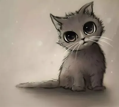 Картинки котиков для срисовки милые котики мультяшные (23 шт)