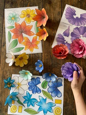 Шаблон и инструкция для изготовления объёмных цветов из бумаги к 8 марта. |  Дарья Гуленко | Дзен