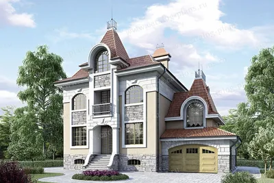 41A «Ретростилиса» - проект двухэтажного дома с гаражом, в английском  стиле: цена | Купить готовый проект с фото и планировкой